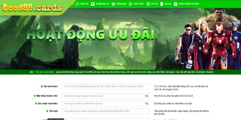 Lưu ý khi đăng ký Good88